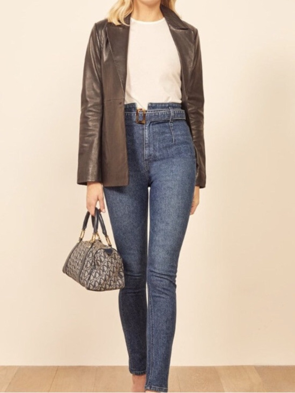 Reformation Kayo High & Skinny Jeans - Erie Wash Blue Denim Pants